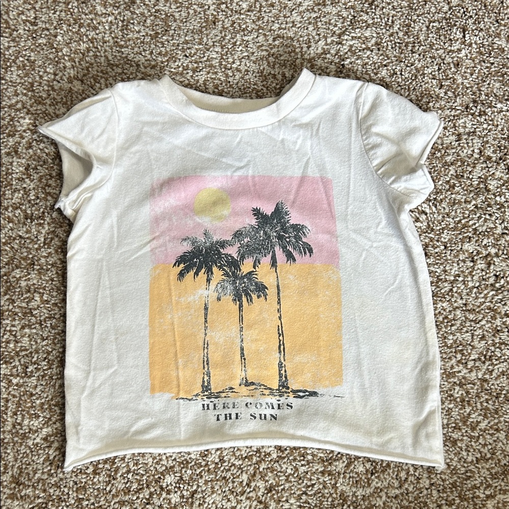 Kids Tropical Sunset Tee - Cream